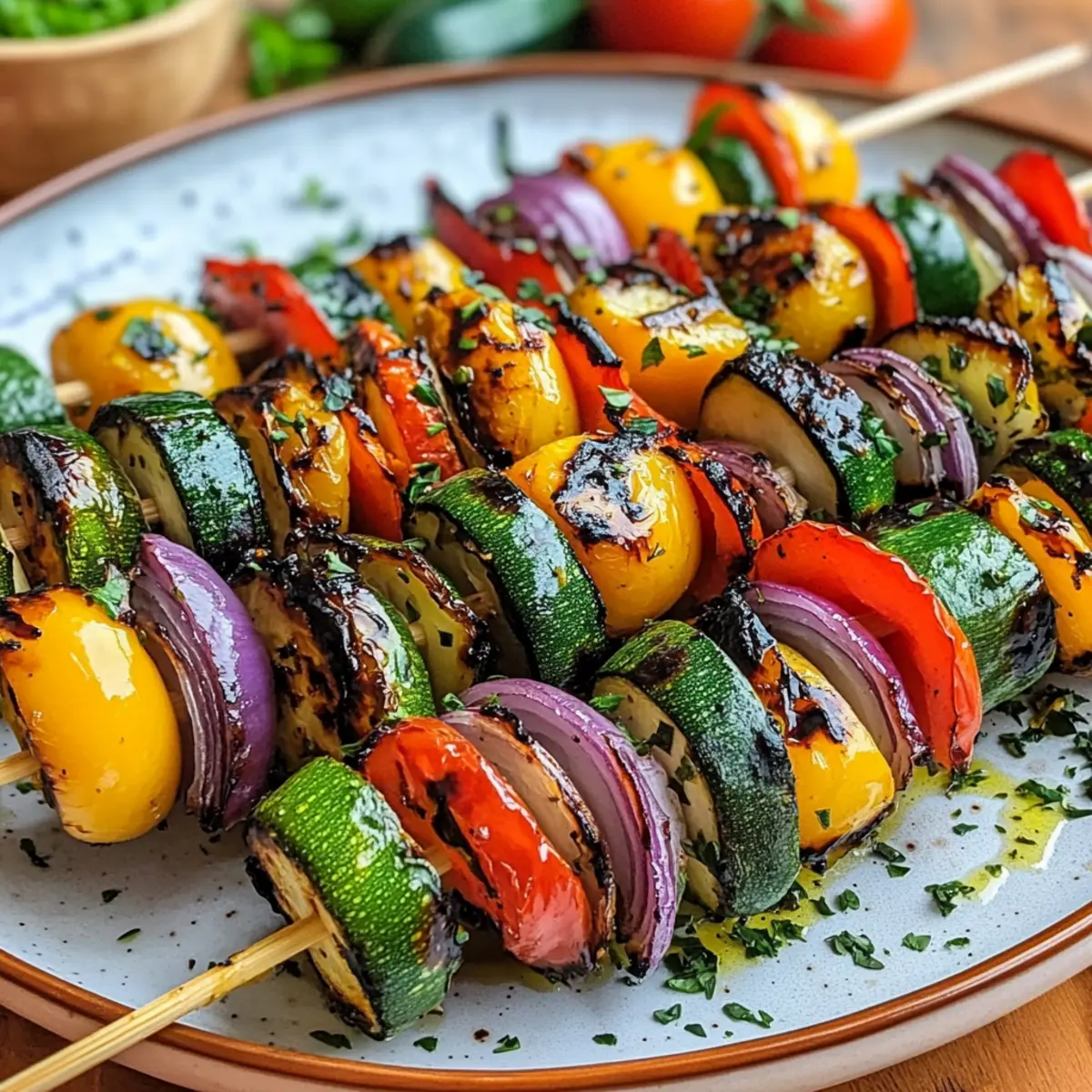 Gegrillte Gemüsespieße mit Kräutern